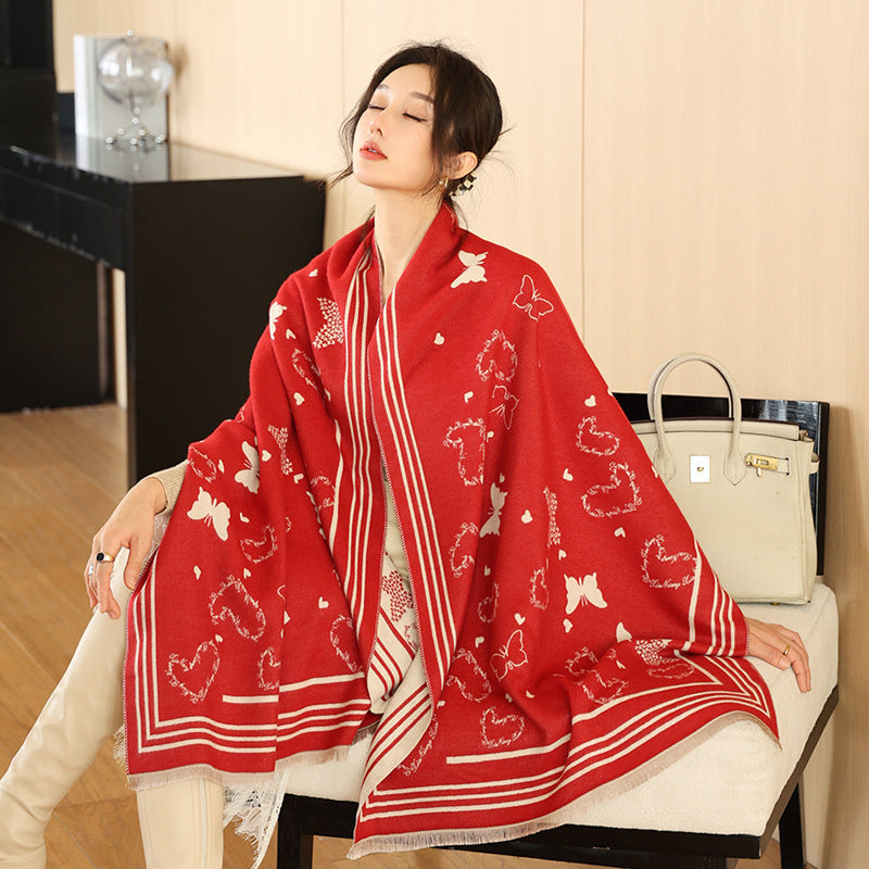 Women's Oversized Imitation Cashmere Winter Scarf Warm Wrap