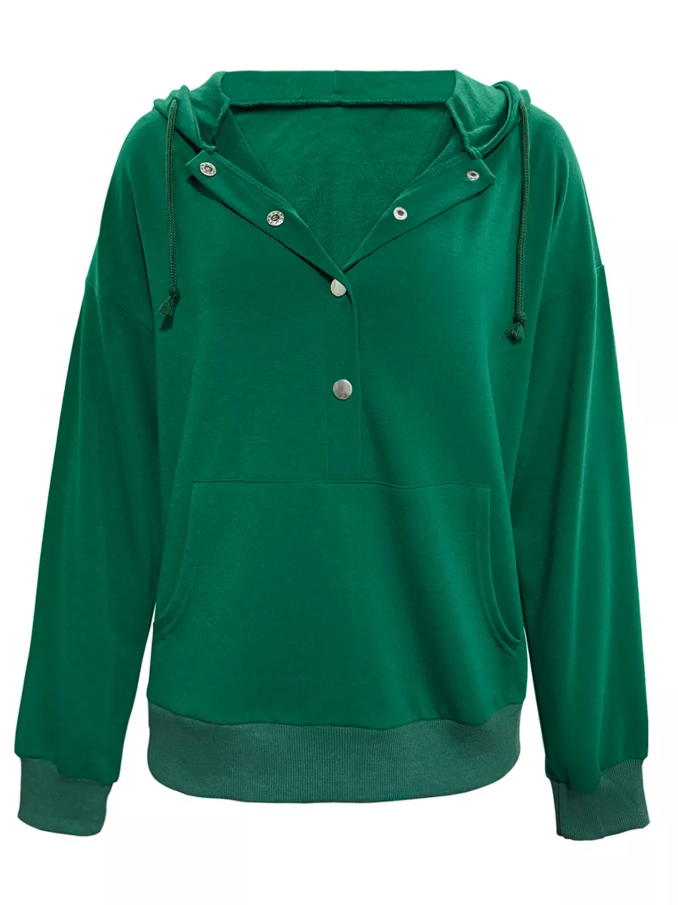 Sarah Express Women's Snap-Down Hoodie with Kangaroo Pocket Plus Size